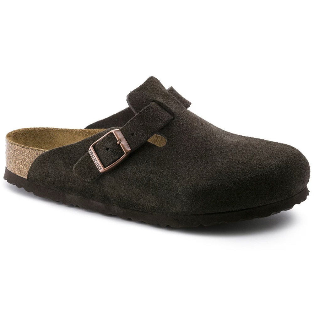 Birkenstock Dark Suede Slip-On Clogs